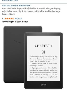 Amazon Kindle Paperwhite Black E-Reader with Built-in Light